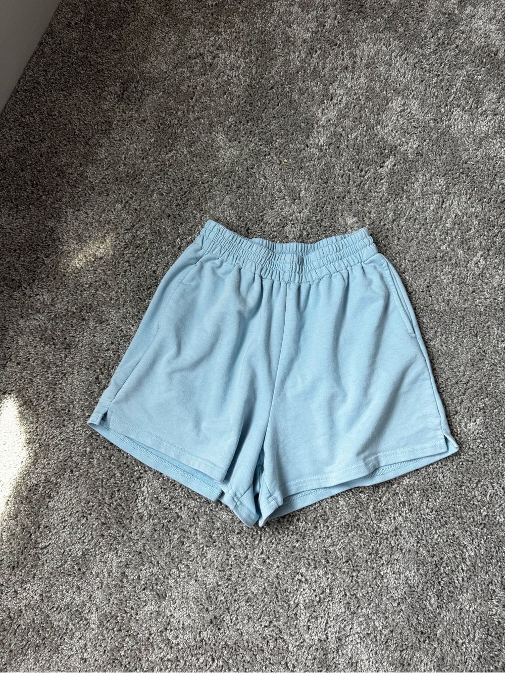 Light Blue Women’s Casual Elastic Waist Shorts